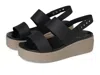 Crocs Brooklyn Low Wedge In Black