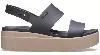 Crocs Brooklyn Low Wedge In Black/mushroom