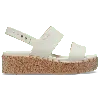 Crocs Brooklyn Cork Low Platform Wedge Sandal In White