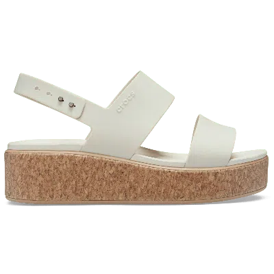 Crocs Brooklyn Low Wedge Cork Sandal In White