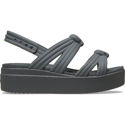 Crocs Brooklyn Low Wedge Knot Sandal In Gray