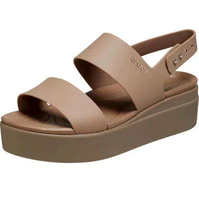Crocs Brooklyn Low Wedge Latte / Mushroom 206453-2el Women's In Brown