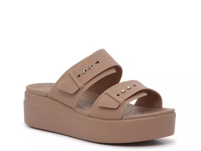 Crocs Brooklyn Low Wedge Sandal In Brown