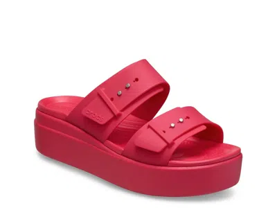 Crocs Brooklyn Low Wedge Sandal In Red