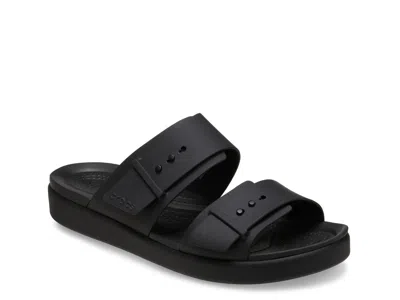 Crocs Brooklyn Low Wedge Sandal In Black