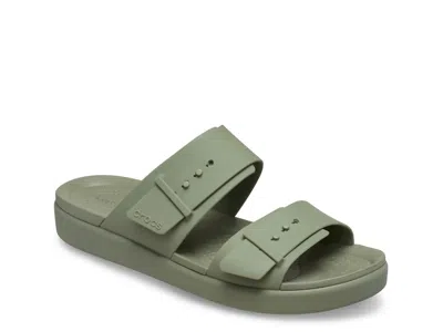 Crocs Brooklyn Low Wedge Sandal In Green