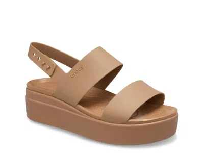 Crocs Brooklyn Low Wedge Sandal In Brown