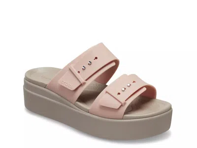 Crocs Brooklyn Low Wedge Sandal In Pink