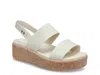Crocs Brooklyn Cork Low Platform Wedge Sandal In White