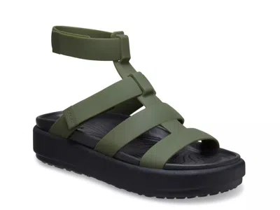 Crocs Brooklyn Luxe Gladiator Sandal In Green