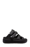 Crocs Brooklyn Luxe Water Resistant Gladiator Fisherman Slide Sandal In Black/ Black