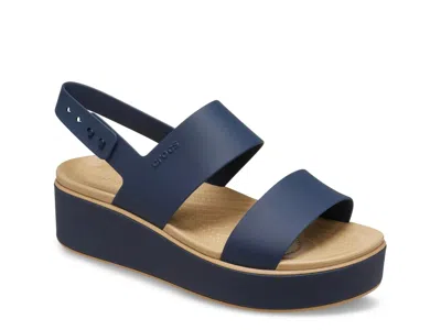 Crocs Brooklyn Matte Wedge Sandal In Blue