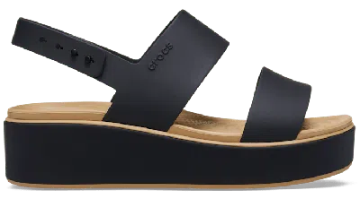 Crocs Brooklyn Matte Wrap Low Wedge In Blue