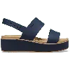 Crocs Brooklyn Low Wedge Matte Wrap Sandal In Blue