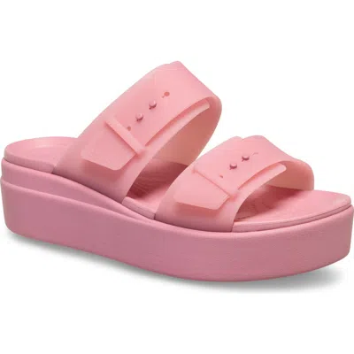 Crocs Brooklyn Platform Wedge Slide Sandal In Pink
