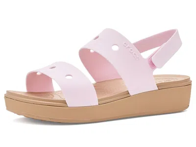 Crocs Brooklyn Sandals (little Kid/big Kid) Kids Shoes Pink Milk/cashew: 3 Little Kid M