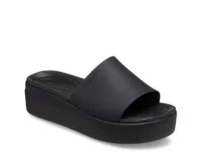 Crocs Brooklyn Slide Wedge Sandal In Black