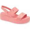 Crocs Brooklyn Slingback Platform Wedge Sandal In Hot Blush