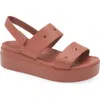 Crocs Brooklyn Slingback Platform Wedge Sandal In Rust