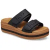 Crocs Brooklyn Woven Buckle 209978-001 Sandals Womens Black Wedge Heel Gal1852 In Multi