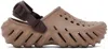 Crocs Brown Echo Clogs In Latte