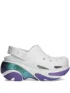 Crocs Bubble Crush Clog Platform Shoes In White