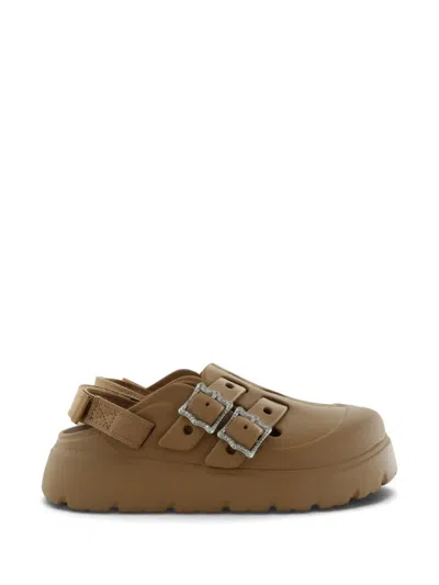 Crocs Buckle-detail Slingback Mules In Brown
