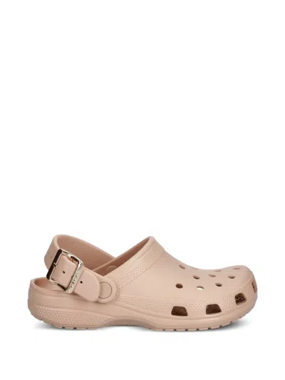 Crocs Buckle-strap Perforated Clogs In Neutral