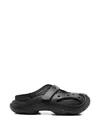 Crocs Caged Perforated Strap Clogs In Black