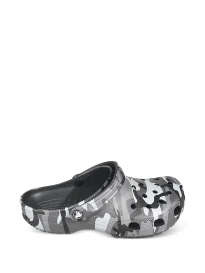 Crocs Camouflage-print Mules In Gray