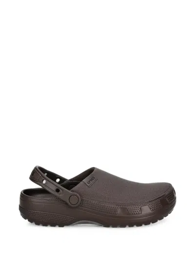 Crocs Canvas-panel Clogs In Brown