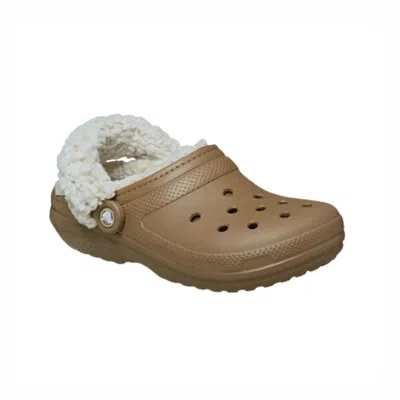 Crocs Classic 211396-2ey Clog Men Sepia Fleece Lined Slip On Casual Shoes Jax959 In Brown