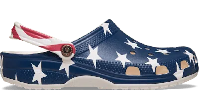 Crocs Classic American Flag Clog In Blue