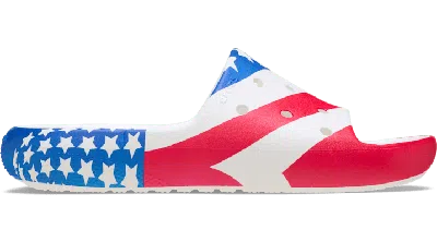 Crocs Classic American Flag Slide 2.0 In White/multi