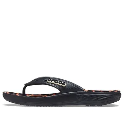 Crocs Classic  Animal Remix Flip In Black/leopard