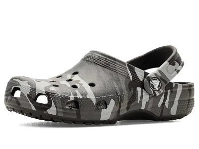Crocs Classic Camo Clogs (little Kid/big Kid) Kids Shoes Black/slate Grey : 1 Little Kid M, Eva In Multi
