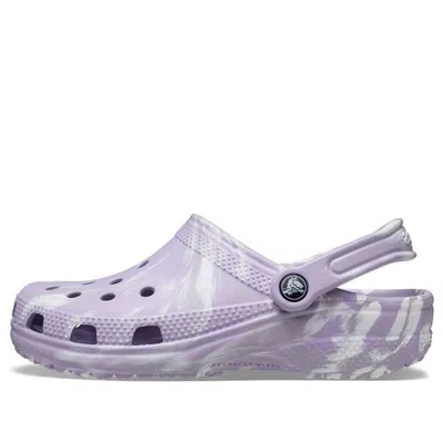 Crocs Classic Casual Unisex Purple Sandals In Lavender/multi