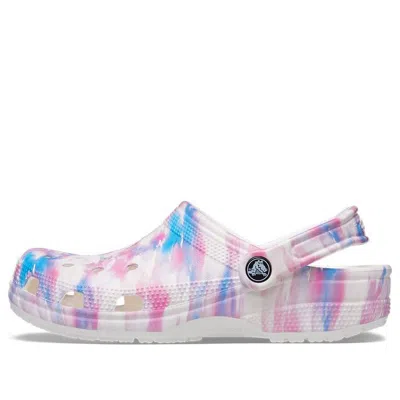 Crocs Classic Casual Unisex White Pink Blue Sandals 'white Pink Blue' In Multi