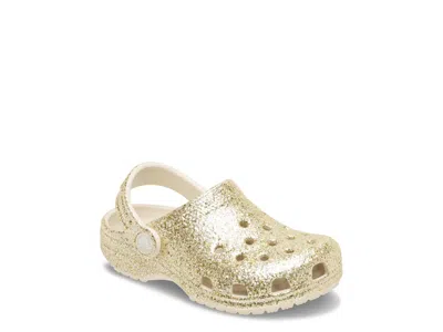 Crocs Classic Chunky Glitter Clog Kids' In Gold Metallic