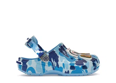 Pre-owned Crocs Classic Clog A Bathing Ape (kids) Sneakers In Abc Camo/blue