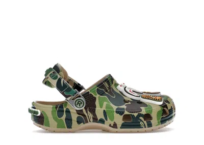 Pre-owned Crocs Classic Clog A Bathing Ape (kids) Sneakers In Abc Camo/green