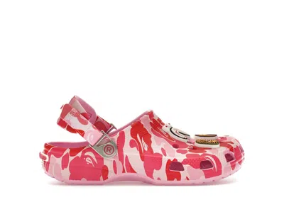 Pre-owned Crocs Classic Clog A Bathing Ape (kids) Sneakers In Abc Camo/pink