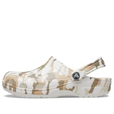 Crocs Classic Clog Camouflage Printing Beach Sandals White Camouflage Unisex In White/multi