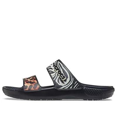 Crocs Classic Clog Cozy Unisex Black Multi-color Slippers 'black'