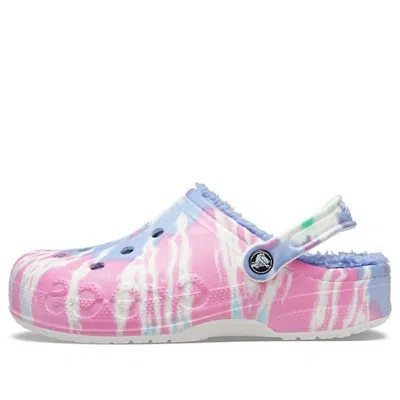 Crocs Baya Lined Tie-dye Graphic Sabots Unisex Pink Lemonade / Multi 36