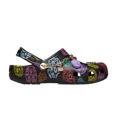 Pre-owned Crocs Classic Clog 'dia De Los Muertos' In Black