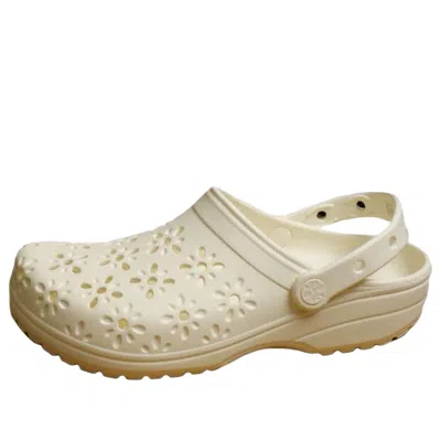 Crocs Classic Clog Floral Cut-out 'chalk' In Neutral