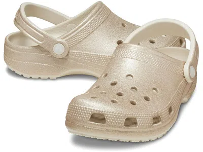 Crocs Classic Clog - Glitter Clog Shoes Champagne Glitter: Men's 9 - Women's 11 Medium In Gold