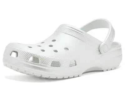 Crocs Classic Clog - Glitter Clog Shoes Moonlight Metallic: Men's 8 - Women's 10 Medium In White