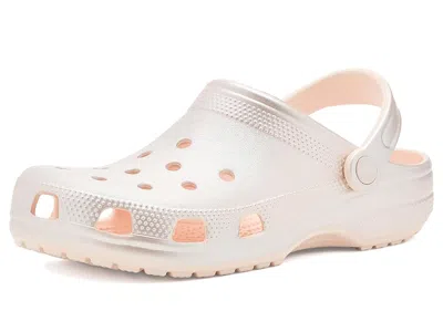 Crocs Classic Clog - Glitter Clog Shoes Peach Ice Metallic: Men's 7 - Women's 9 Medium In Pink